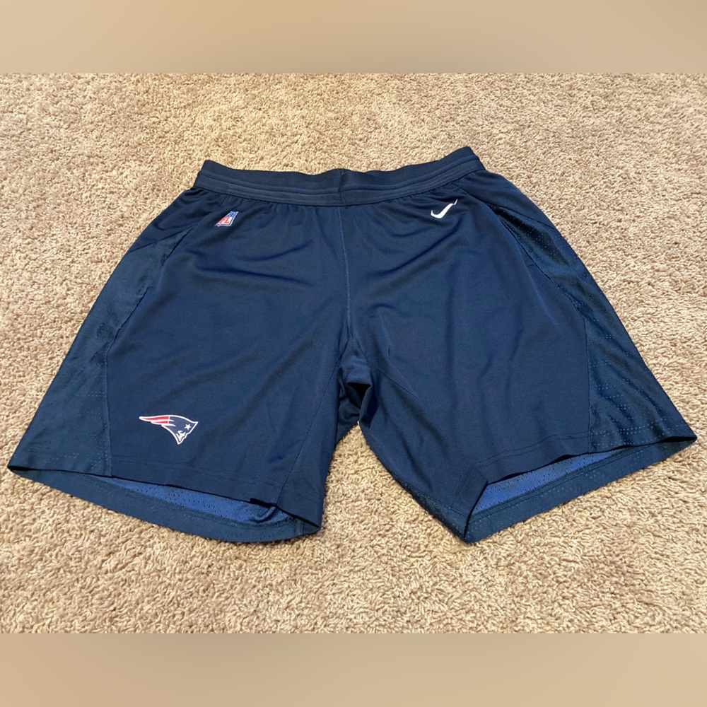 Nike Navy Blue Men’s Athletic Shorts with Patriots Logo